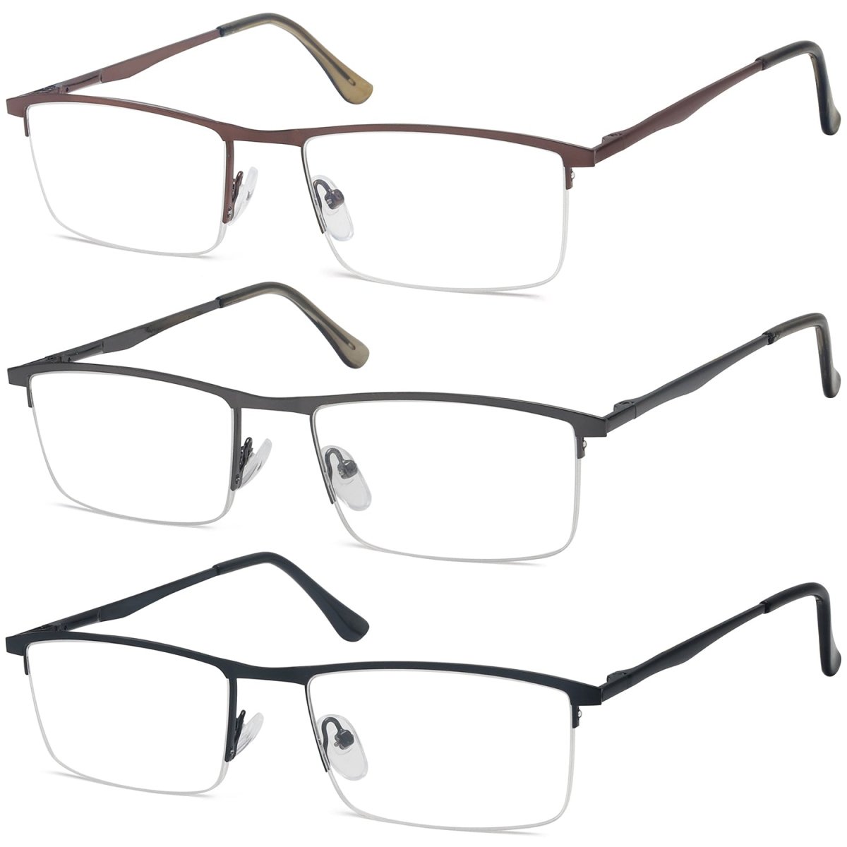 Half rim half frame reading glasses online