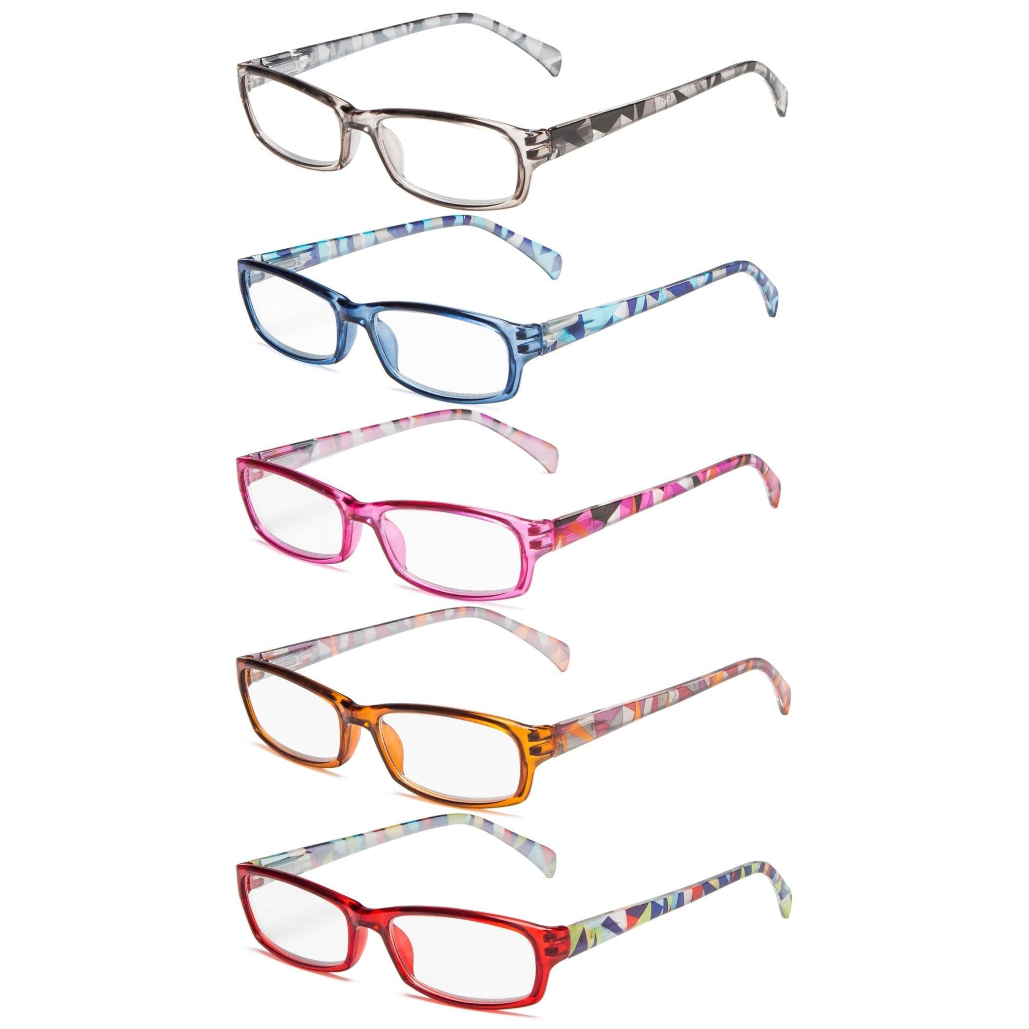 Reading Glasses With Pattern Temples 5 Pack For Women