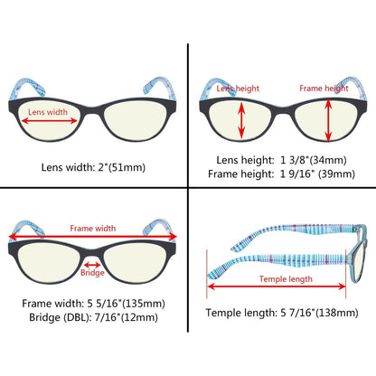 10 Pack Cat Eye Patterned Blue Light Blocking Reading Glasses CG074eyekeeper.com