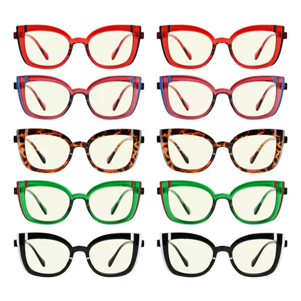 10 Pack Colorful Blue Light Blocking Glasses Computer Eyeglasses UV2117eyekeeper.com