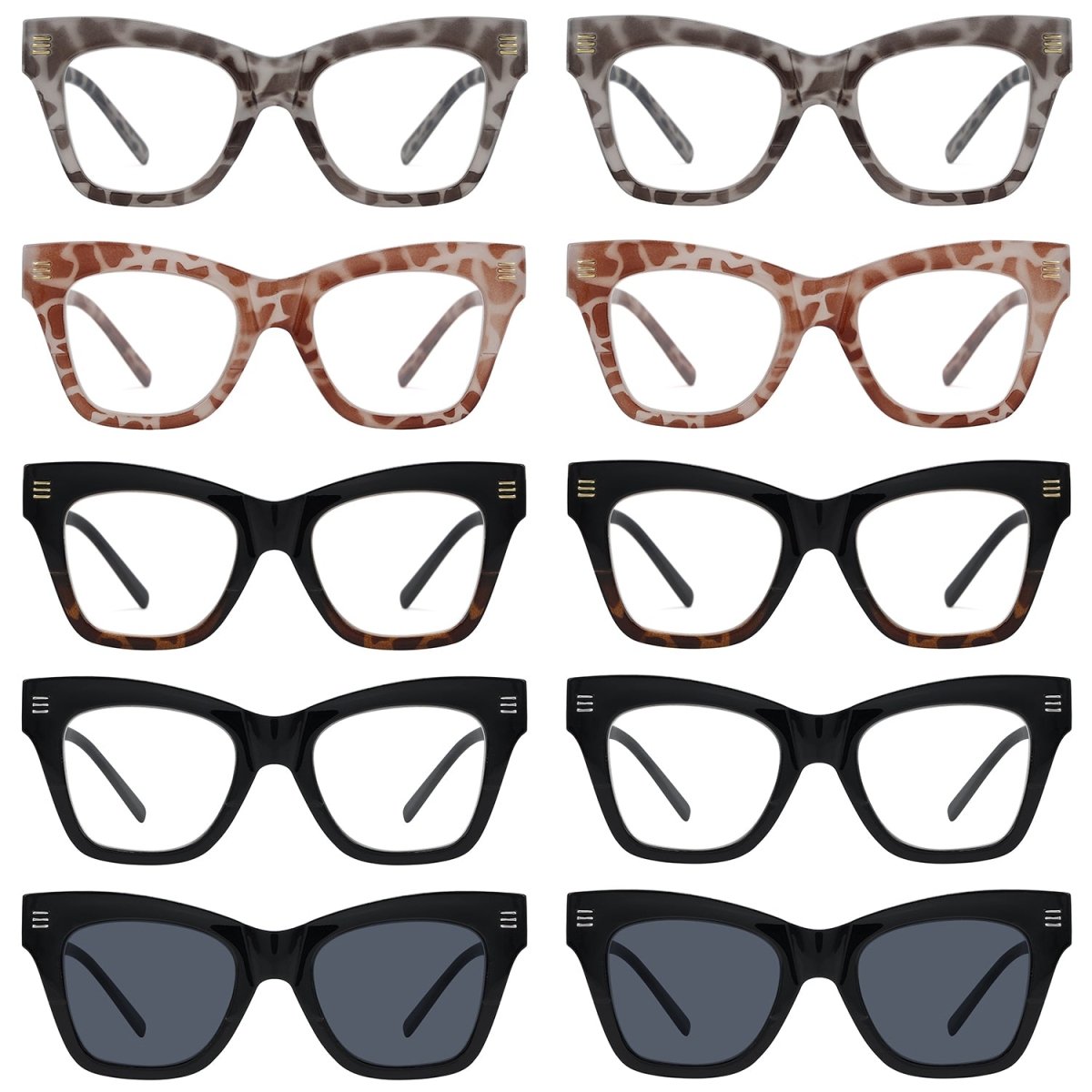 10 Pack Fashionable Cat - eye Reading Glasses R2111eyekeeper.com