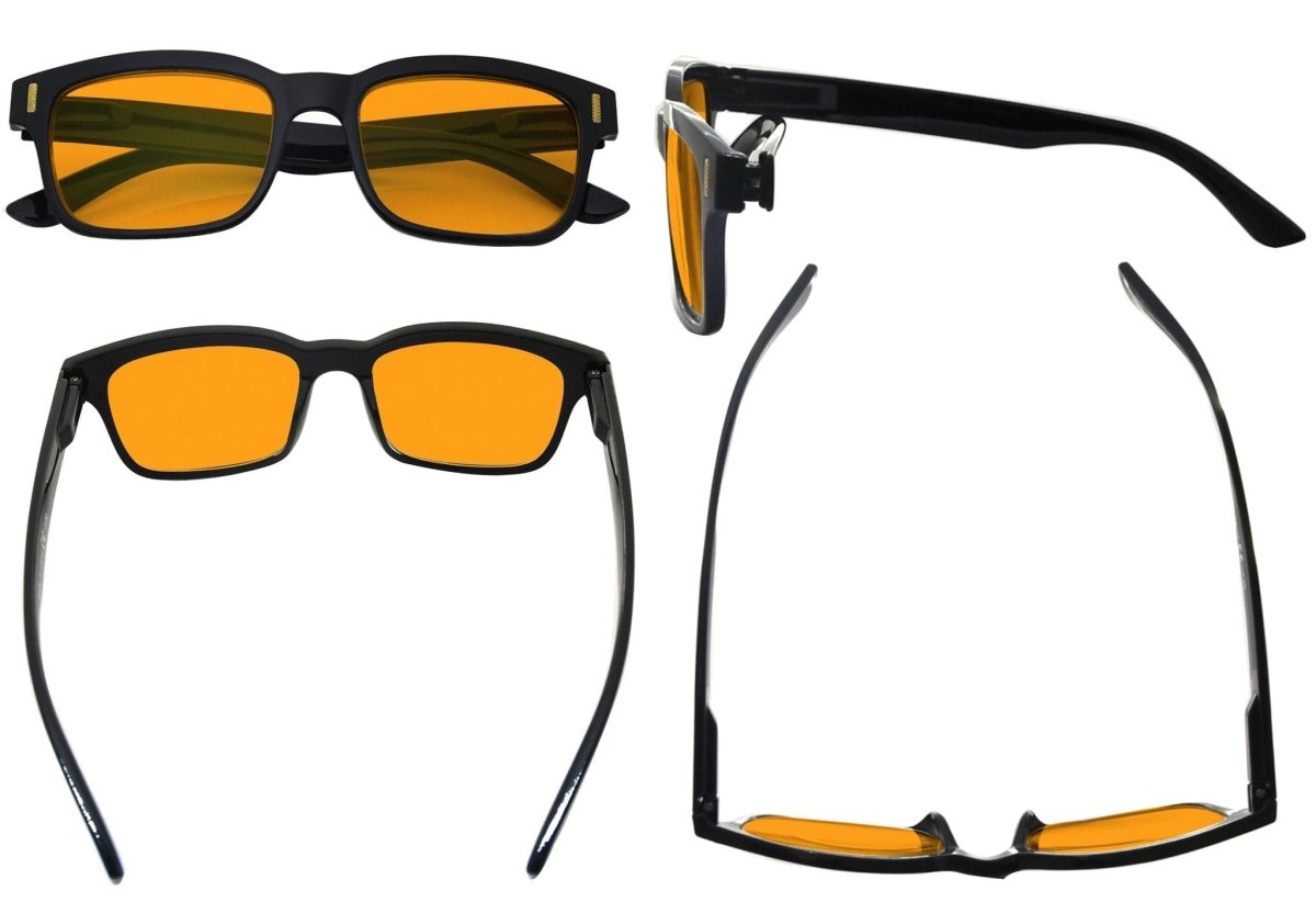 10 Pack Orange Tinted Stylish Blue Light Blocking Reading Glasses DSRT1802eyekeeper.com