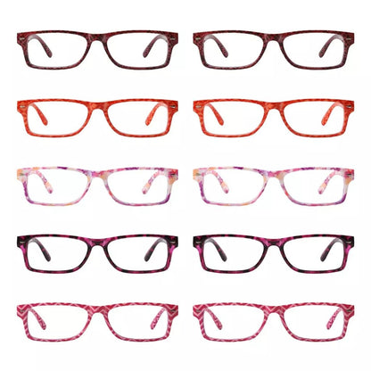 10 Pack Patterned Reading Glasses Colorful Stylish Readers R066eyekeeper.com