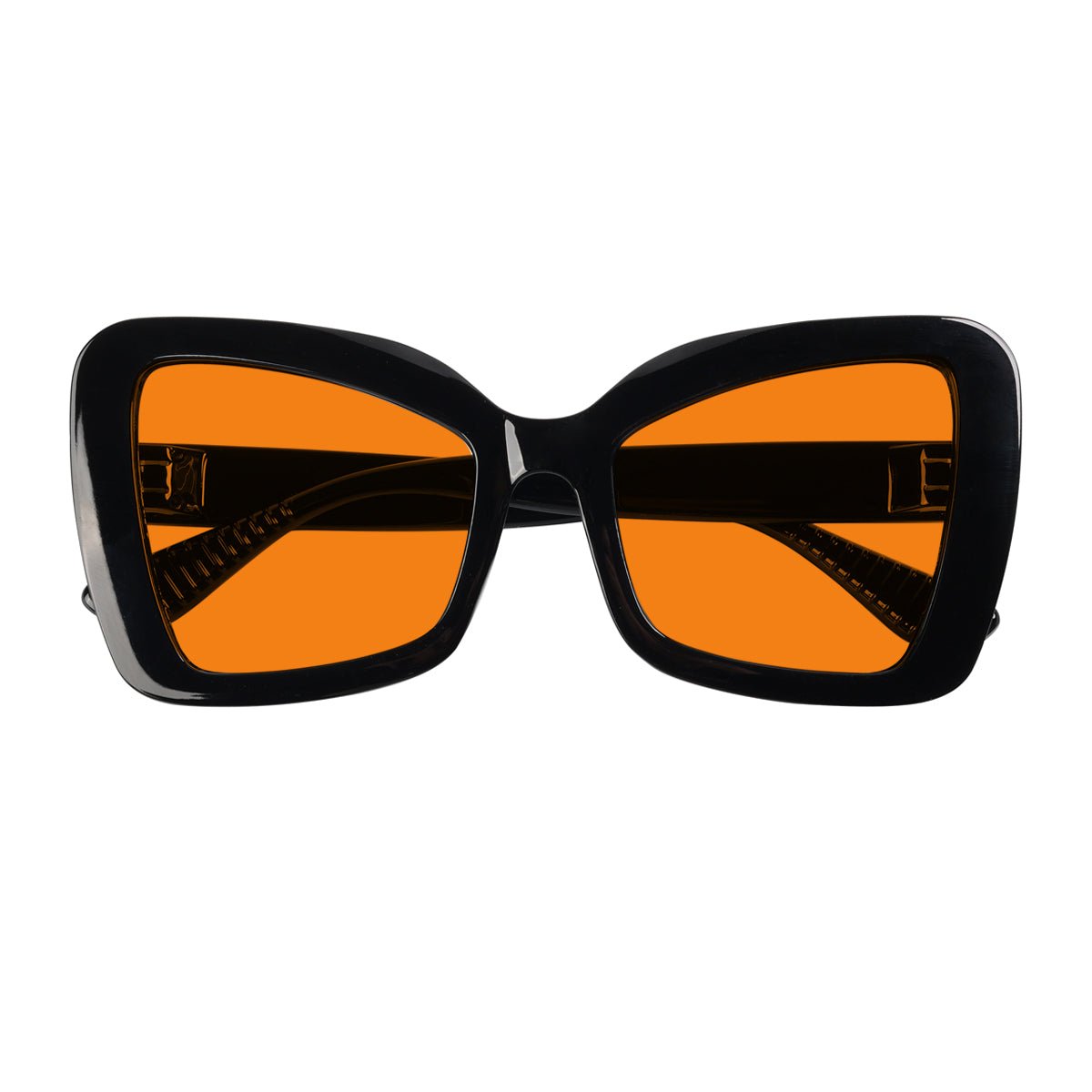 100% Blue Blocking Glasses Cat - eye Orange Lens Metalless Screwless R2315 - B98eyekeeper.com