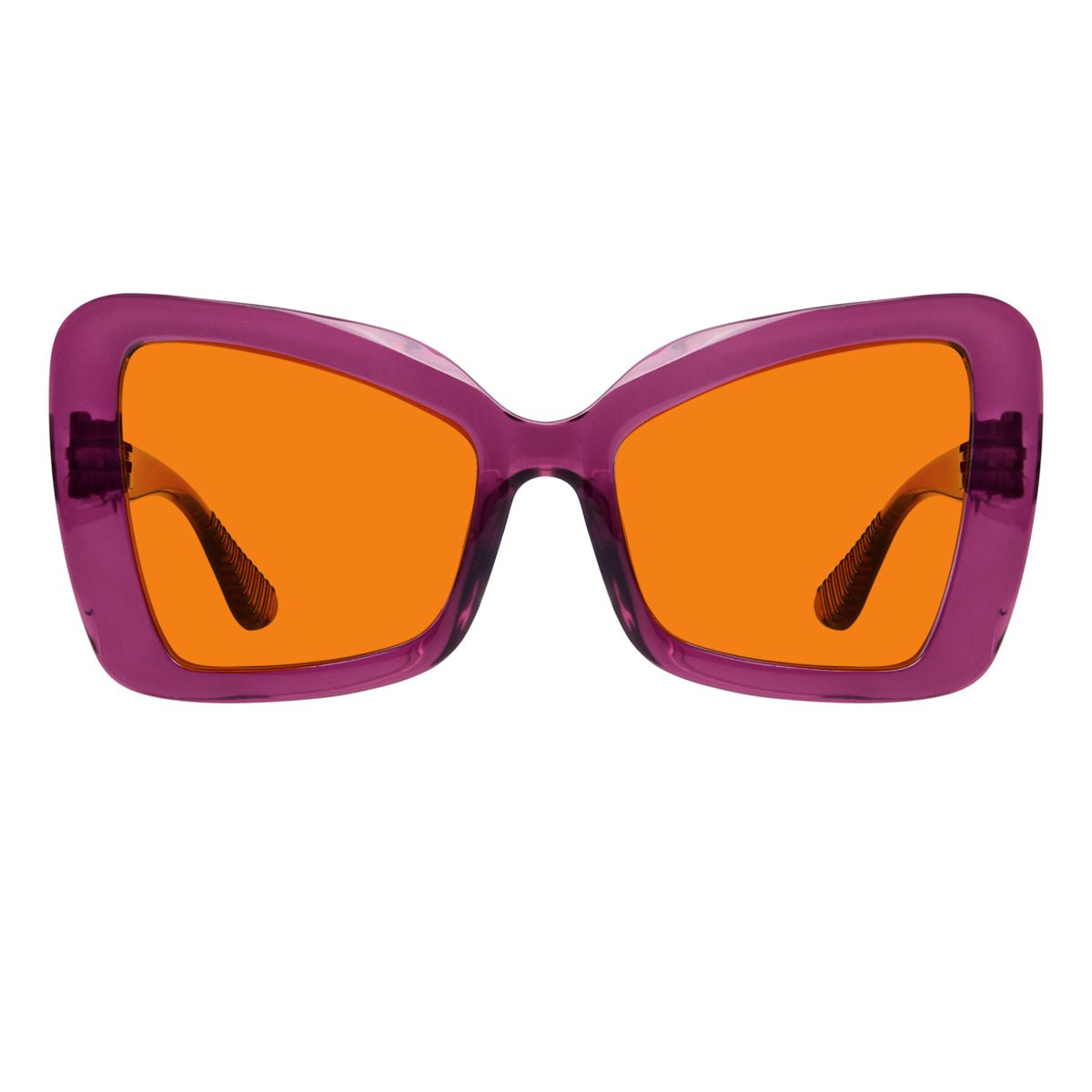 100% Blue Blocking Glasses Cat - eye Orange Lens Metalless Screwless R2315 - B98eyekeeper.com