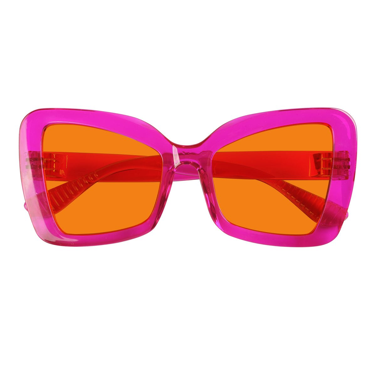 100% Blue Blocking Glasses Cat - eye Orange Lens Metalless Screwless R2315 - B98eyekeeper.com