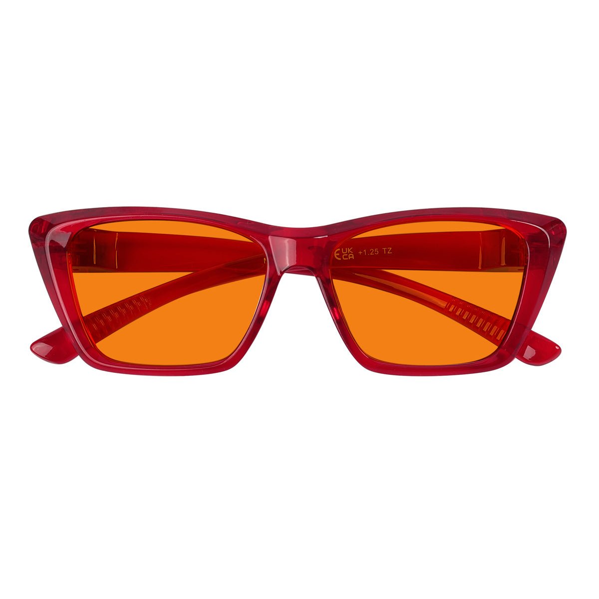 100% Blue Blocking Glasses Orange Lens Cat - eye Metalless Screwless R2514 - B98eyekeeper.com