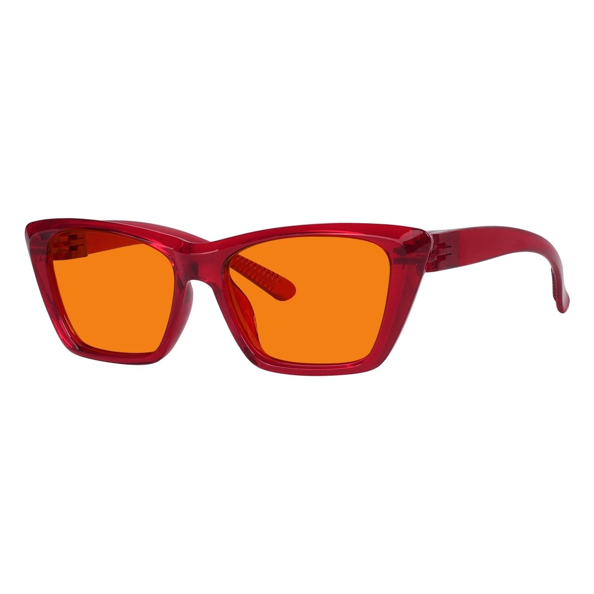 100% Blue Blocking Glasses Orange Lens Cat - eye Metalless Screwless R2514 - B98eyekeeper.com