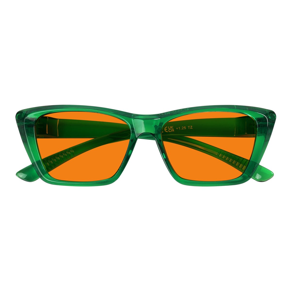 100% Blue Blocking Glasses Orange Lens Cat - eye Metalless Screwless R2514 - B98eyekeeper.com