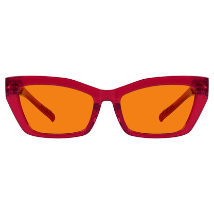 100% Blue Blocking Glasses Orange Lens Cat - eye Metalless Screwless R2516 - B98eyekeeper.com