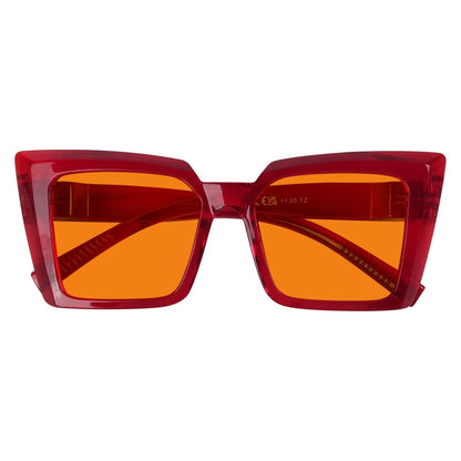 100% Blue Blocking Glasses Oversize Orange Lens Cat - eye Metalless Screwless Eyewear NR2141 - B98eyekeeper.com