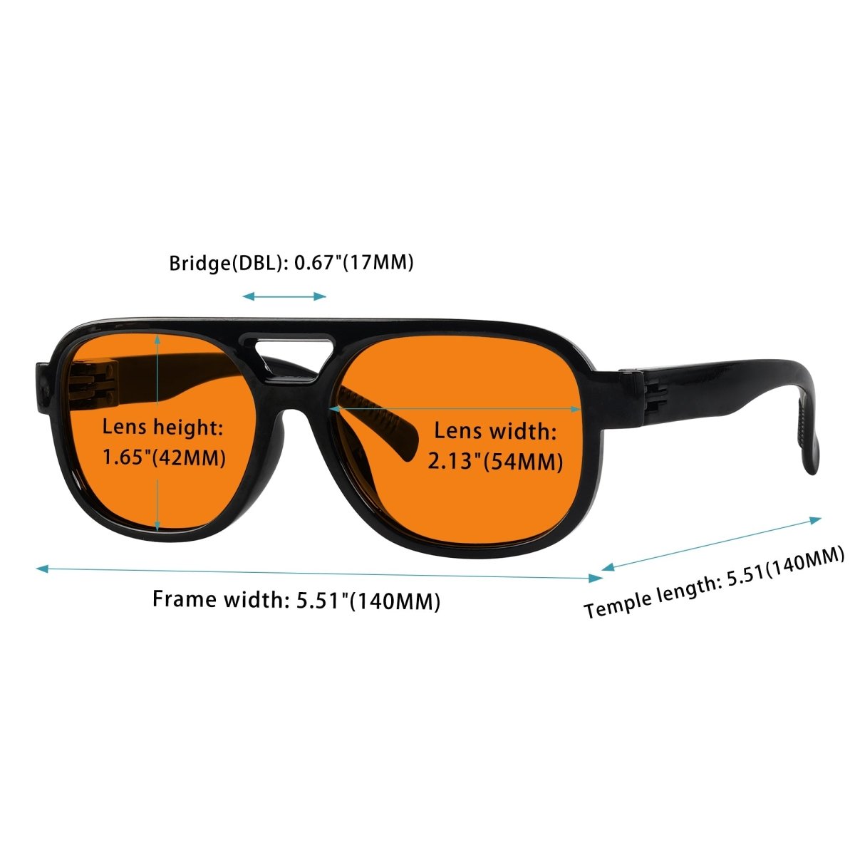 100% Blue Light Blocking Orange Lens Metalless Eyeglasses R2515 - B98eyekeeper.com