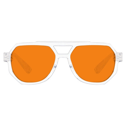 100% Blue Light Blocking Orange Metalless Pilot Glasses NR2309 - B98eyekeeper.com