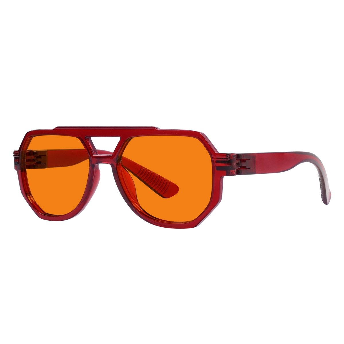 100% Blue Light Blocking Orange Metalless Pilot Glasses NR2309 - B98eyekeeper.com