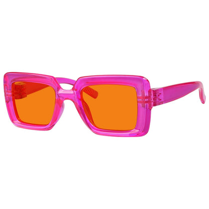 100% Blue Light Blocking Orange Thick Frame Screwless Eyewear NR2101 - B98eyekeeper.com