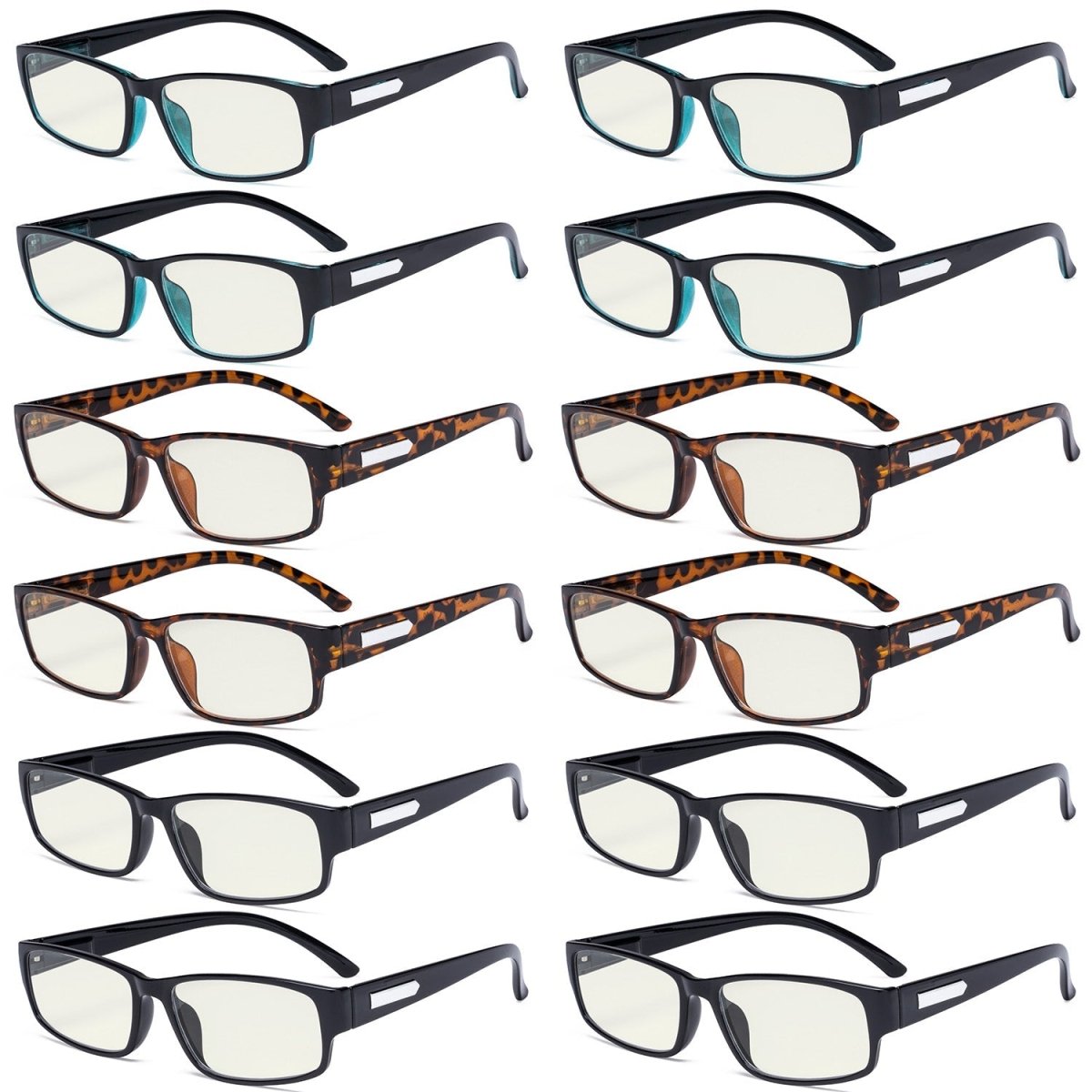 12 Pack Blue Light Filter Reading Glasses Computer Readers UVR9103eyekeeper.com