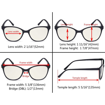 12 Pack Cat - eye Blue Light Blocking Reading Glasses UVFH1570eyekeeper.com