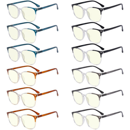 12 Pack Chic Oval Blue Light Filter Reading Glasses UVR9001Ceyekeeper.com