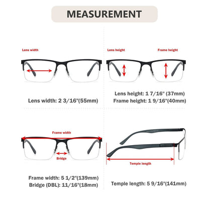 12 Pack Half - rim Metal Reading Glasses Lightweight Spring Hinges Readers R2201eyekeeper.com