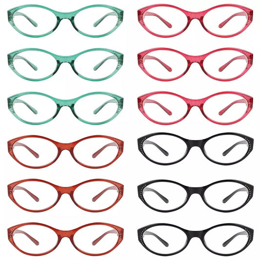 12 Pack Oval Readers Classic Stylish Reading Glasses R2036eyekeeper.com