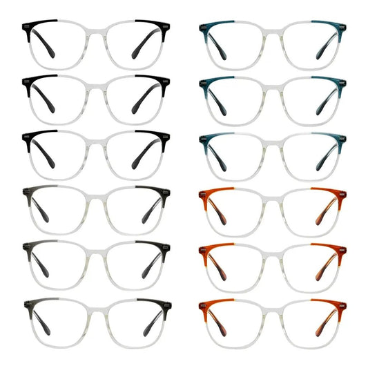 12 Pack Oversized Reading Glasses oval Spring Hinges Readers R9001Ceyekeeper.com