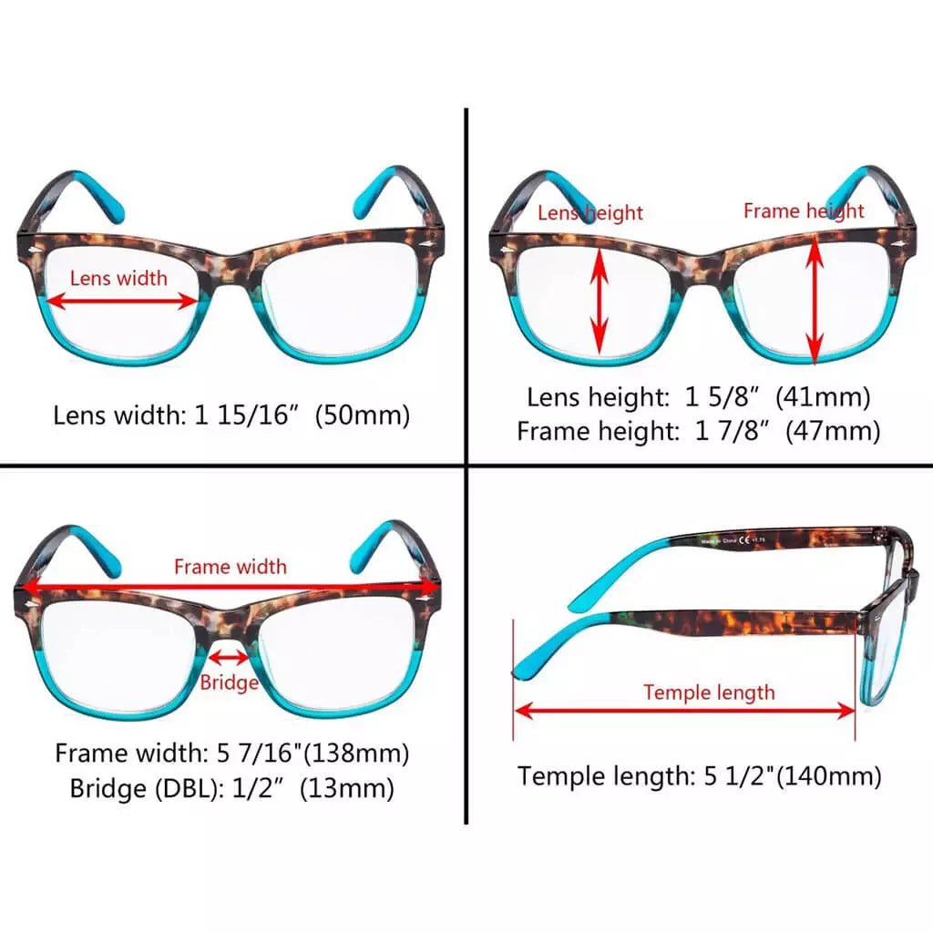 12 Pack Pattern Design Reading Glasses Square Readers R080Deyekeeper.com