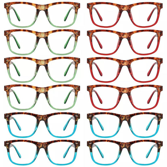 12 Pack Pattern Design Reading Glasses Square Readers R080Deyekeeper.com