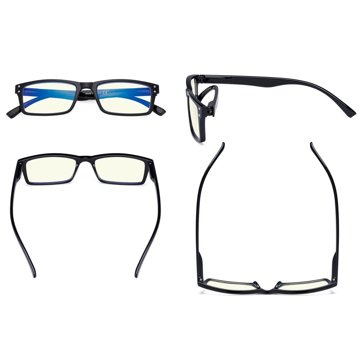 12 Pack Rectangle Chic Style Blue Light Filter Eyeglasses UVR057eyekeeper.com