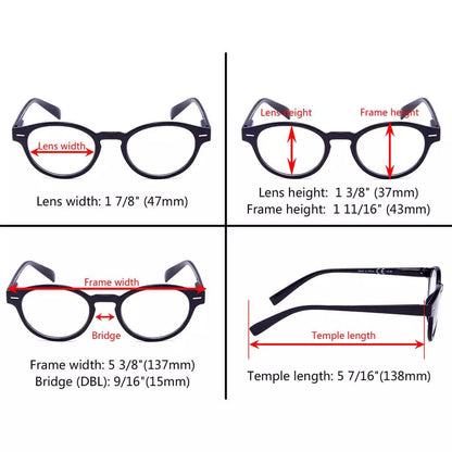 12 Pack Retro Oval Reading Glasses Key Hole Readers R091eyekeeper.com