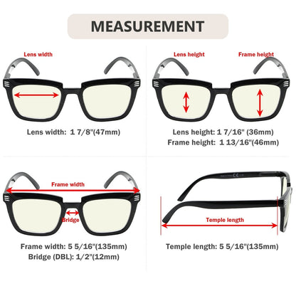 12 Pack Stylish Square Blue Light Filter Reading Glasses UV2109eyekeeper.com