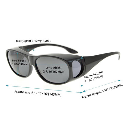 2 Pack Stylish Polarized Sunglasses Fitover Glasses S029eyekeeper.com