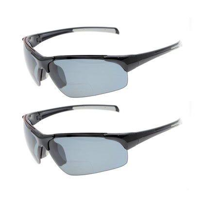 2 Pack TR90 Half - Rim Sport Bifocal Reading Sunglasses TH6186PGSGeyekeeper.com