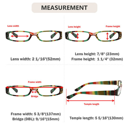 3 Pack Classic Cute Reading Glasses Striped Pattern Readers R906eyekeeper.com