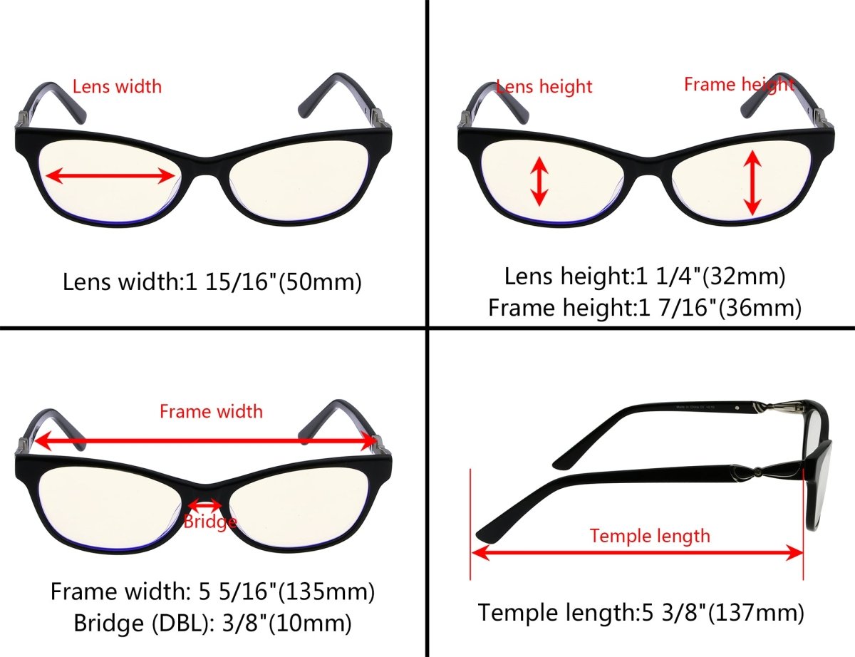 3 Pack Elegant Blue Light Filter Reading Glasses CGA0073eyekeeper.com