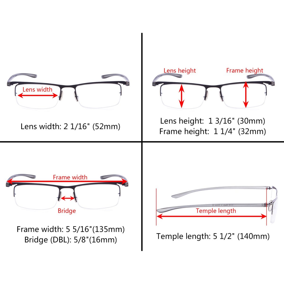 3 Pack Half Rim Reading Glasses 3 - R15615eyekeeper.com