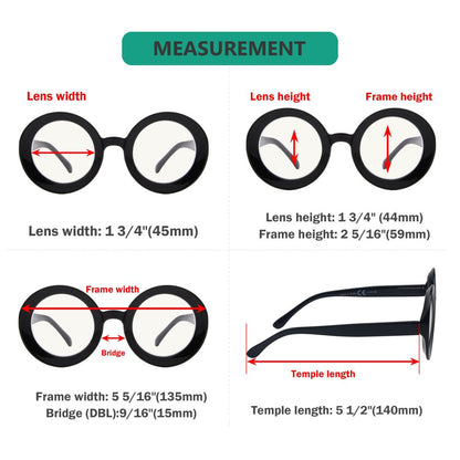 4 Pack Round Thicker Frame Progressive Multifocus Readers MTR9109