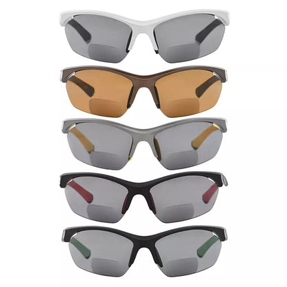 5 Pack TR90 Half Rim Sports Bifocal Sunglasses Sunshine Readers SG902eyekeeper.com