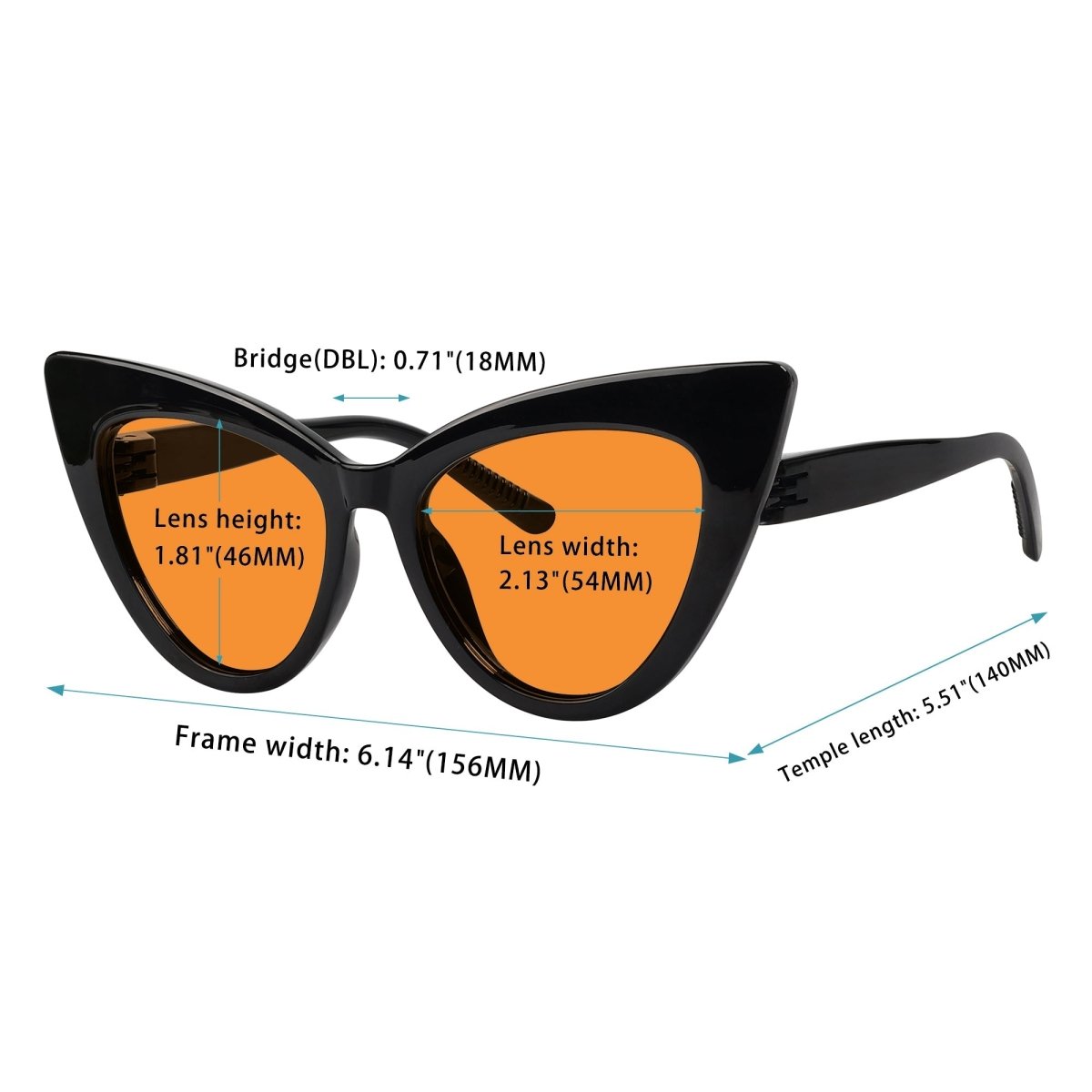 6 Pack 100% Blue Blocking Cat - eye Orange Glasses for Sleep Metalless R2318 - B98eyekeeper.com