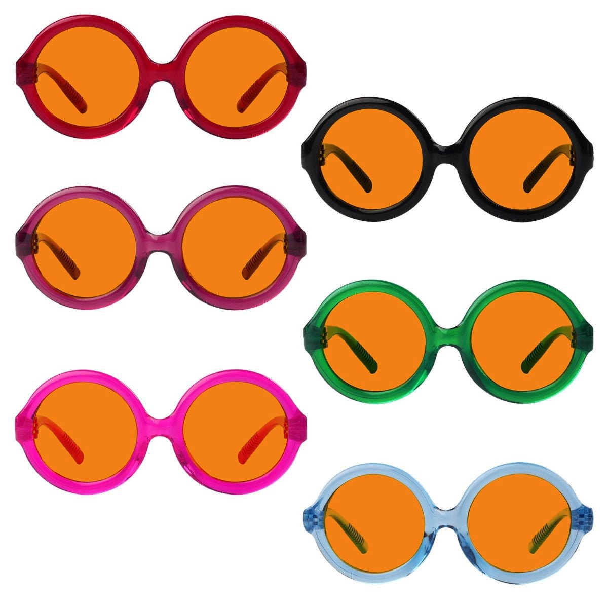 6 Pack 100% Blue Light Blocking Orange Glasses for Sleep Metalless Screwless NR2313 - B98eyekeeper.com