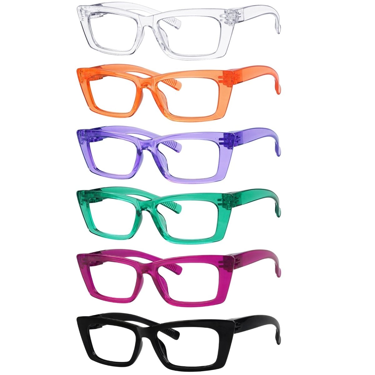 6 Pack 30% Blue Light Blocking Cat - eye Metalless Glasses Screwless R2501 - B15eyekeeper.com