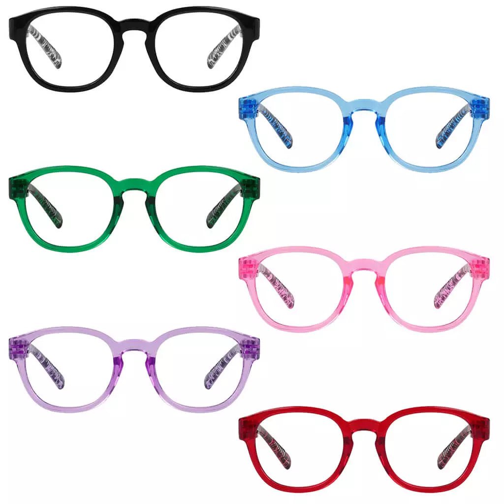 6 Pack 30% Blue Light Blocking Designer Metalless Screwless Glasses NR124 - B15eyekeeper.com