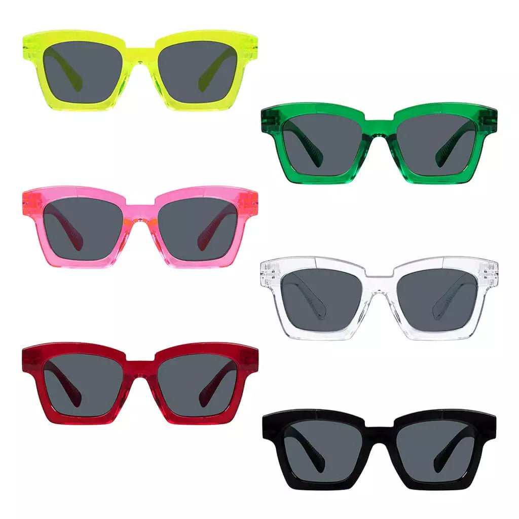 6 Pack Funky Metalless Screwless Spring Hinge Sunglasses NR2019Seyekeeper.com