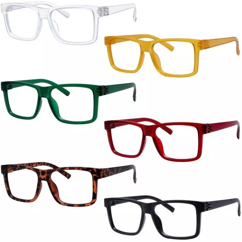 6 Pack Oversized Metalless Screwless Reading Glasses R2508eyekeeper.com