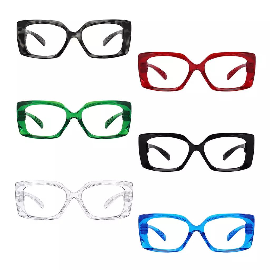 6 Pack Thicker Metalless Screwless Spring Hinge Reading Glasses NR2010eyekeeper.com