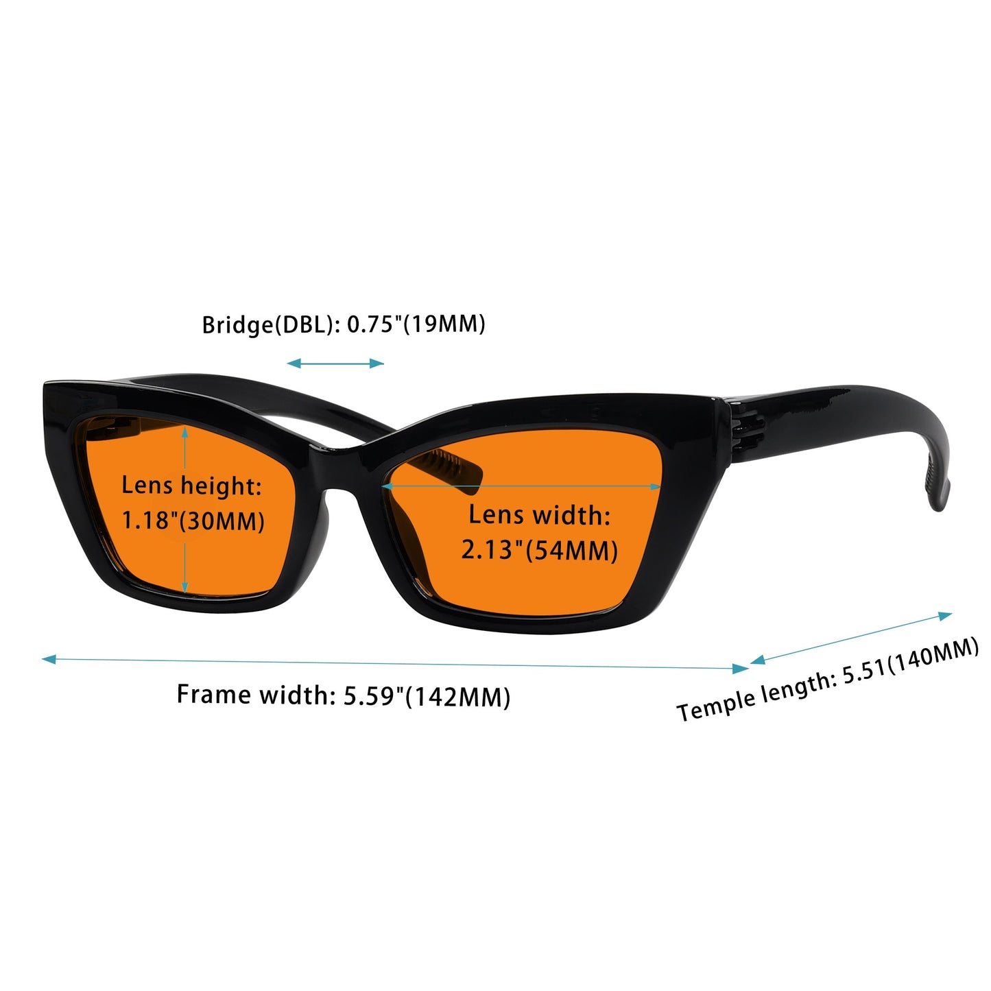 6 Pack 100% Blue Blocking Orange Glasses Metalless Screwless Cat - eye Eyewear R2516 - B98eyekeeper.com