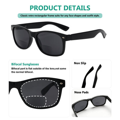 Classic Bifocal Reading Sunglasses Sunshine Rectangle Readers SBR093eyekeeper.com