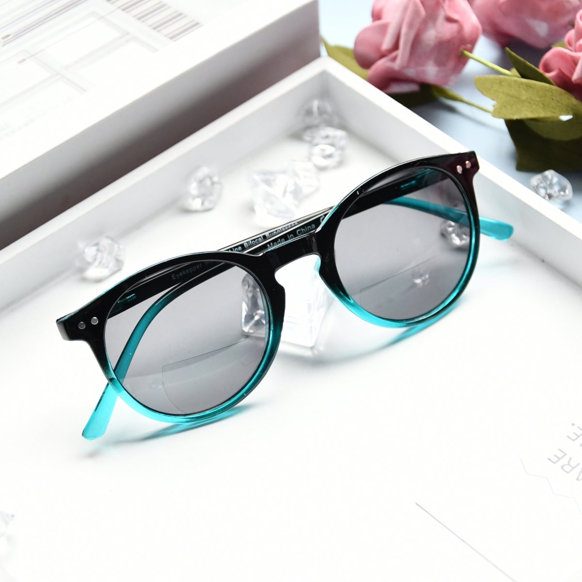 Key Hole Style Round Bifocal Reading Sunglasses S005eyekeeper.com