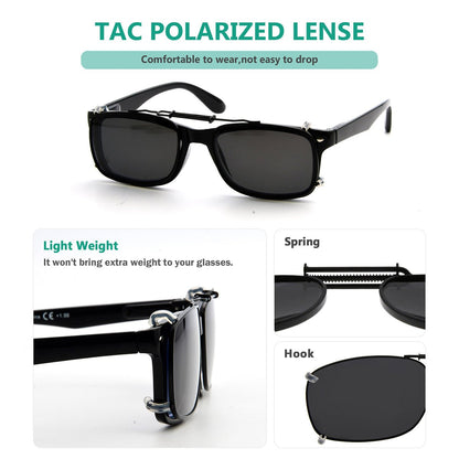 Metal Frame Polarized Lens Clip on Sunglasses C64(54MMx37MM)eyekeeper.com