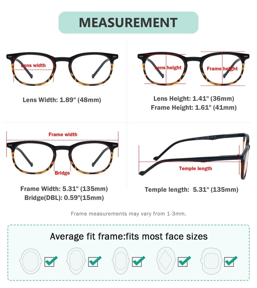 (Must Buy Both Eye) Reading Glasses with Different Strength for Each Eye PR001 (Black)eyekeeper.com