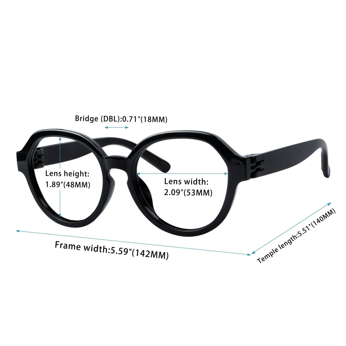 Oversized 30% Blue Light Blocking Metalless Screwless Eyewear R2317 - B15eyekeeper.com